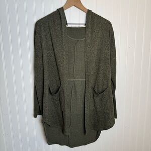 Out From Under Urban Outfitters Green Hooded Open Cardigan Women’s Size Small